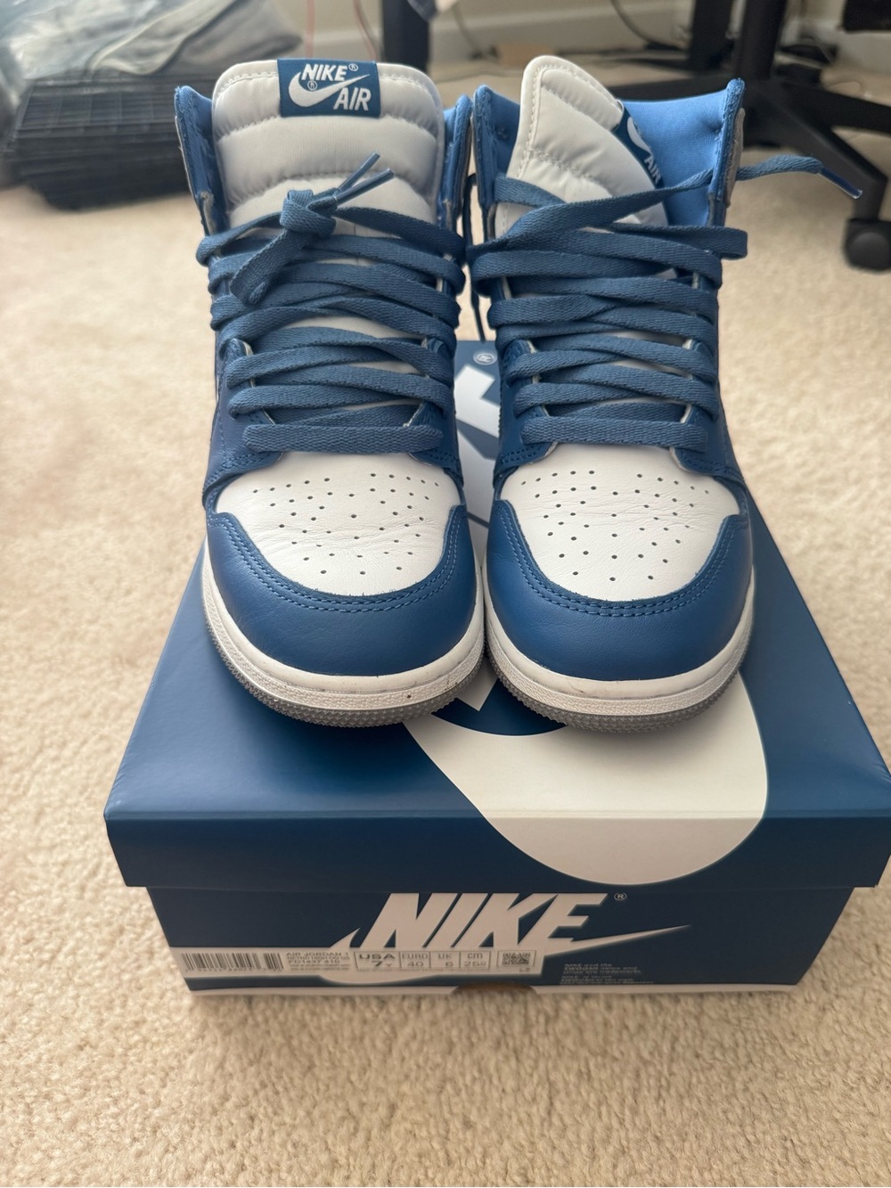 Jordan Kids' Blue and White High-Top Sneakers